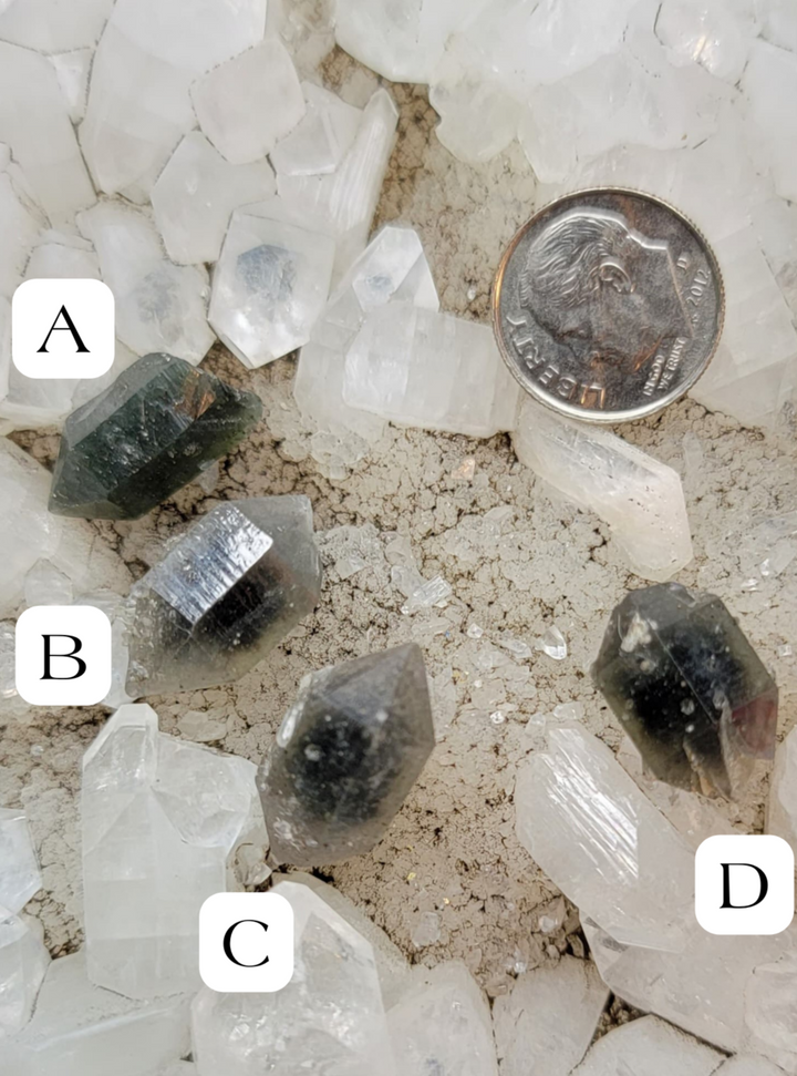 Double Terminated Hedenbergite Quartz from Mongolia